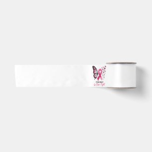 Breast Cancer Awareness Pink Ribbon Butterfly Satin Ribbon