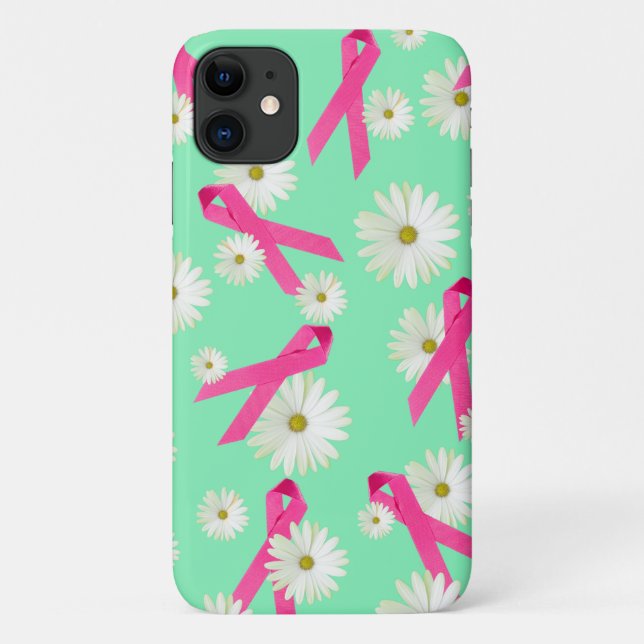 Breast Cancer Awareness pink ribbon Case-Mate iPhone Case (Back)