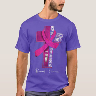 Breast Cancer Awareness Pink Ribbon Christian Cros T-Shirt