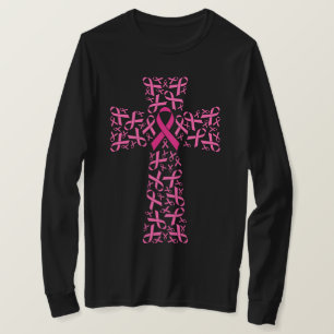 Breast Cancer Awareness Pink Ribbon Cross T-Shirt