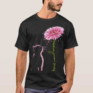 Breast Cancer Awareness Pink Ribbon Daisy Flower T-Shirt