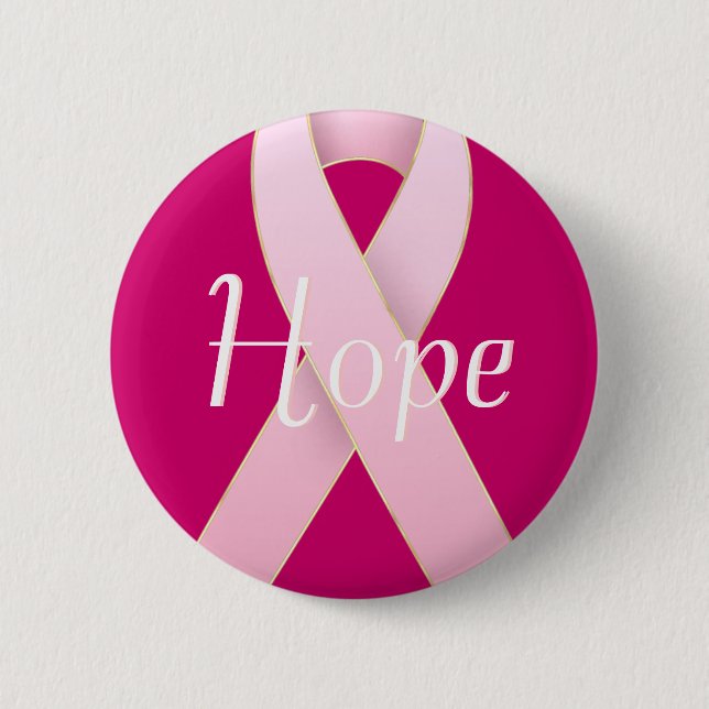 Breast Cancer Awareness Pink Ribbon Designs 2 Inch Round Button (Front)