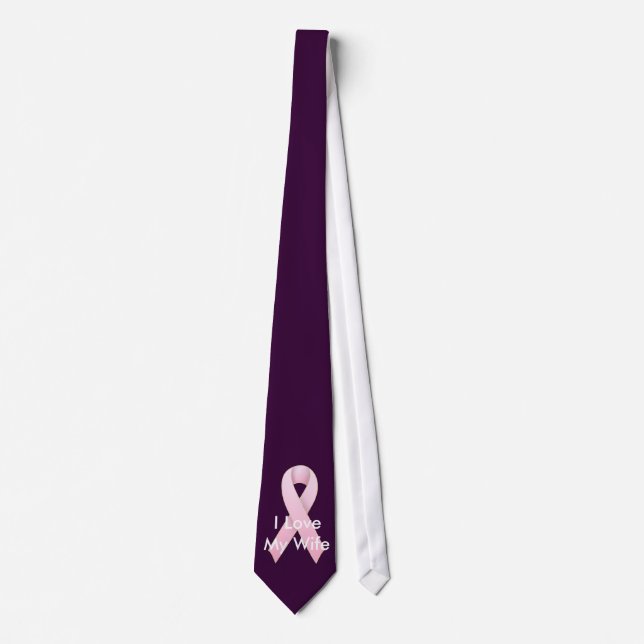 Breast Cancer Awareness Pink Ribbon Designs Tie (Front)