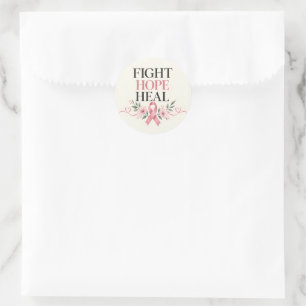 Breast Cancer Awareness Pink Ribbon Fight Hope Classic Round Sticker