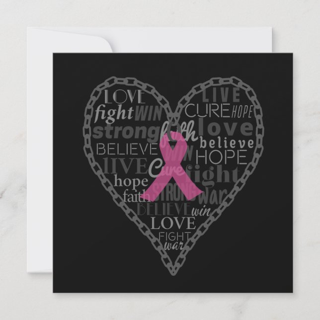 Breast cancer,awareness,pink ribbon flat card (Front)
