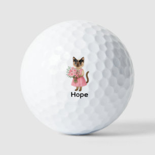 Breast Cancer Awareness Pink ribbon florist themed Golf Balls