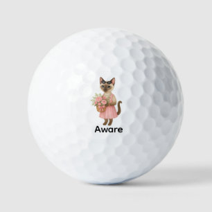 Breast Cancer Awareness Pink ribbon florist themed Golf Balls