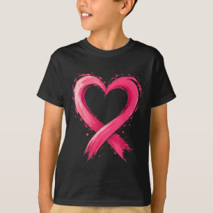 Breast cancer awareness pink ribbon heart T-Shirt