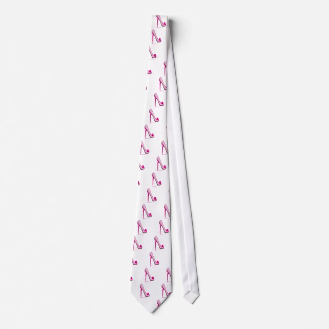 Breast Cancer Awareness Pink Ribbon Heel Tie (Front)