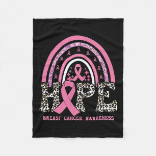 Breast Cancer Awareness Pink Ribbon Month Support Fleece Blanket