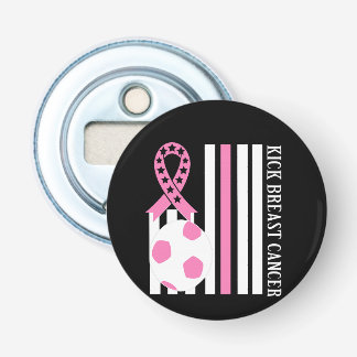 Breast Cancer Awareness Pink Ribbon Pin Button Bottle Opener