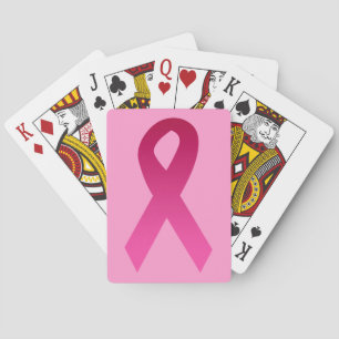 Breast cancer awareness pink ribbon playing cards
