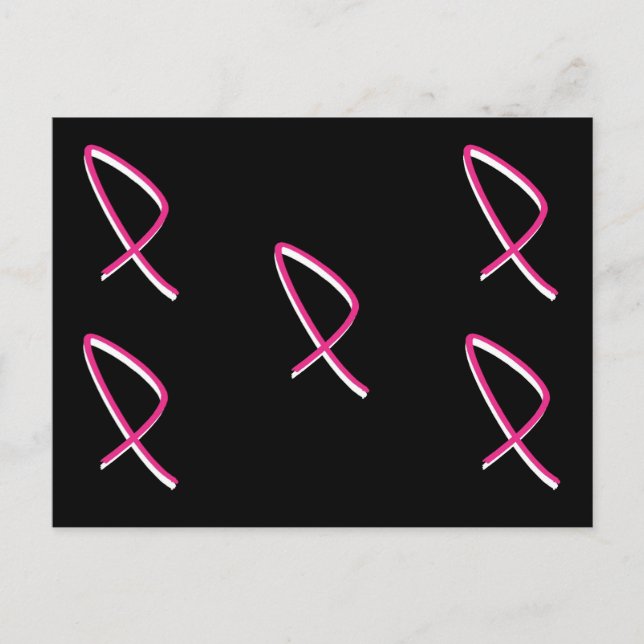 Breast Cancer Awareness Pink Ribbon Postcard (Front)