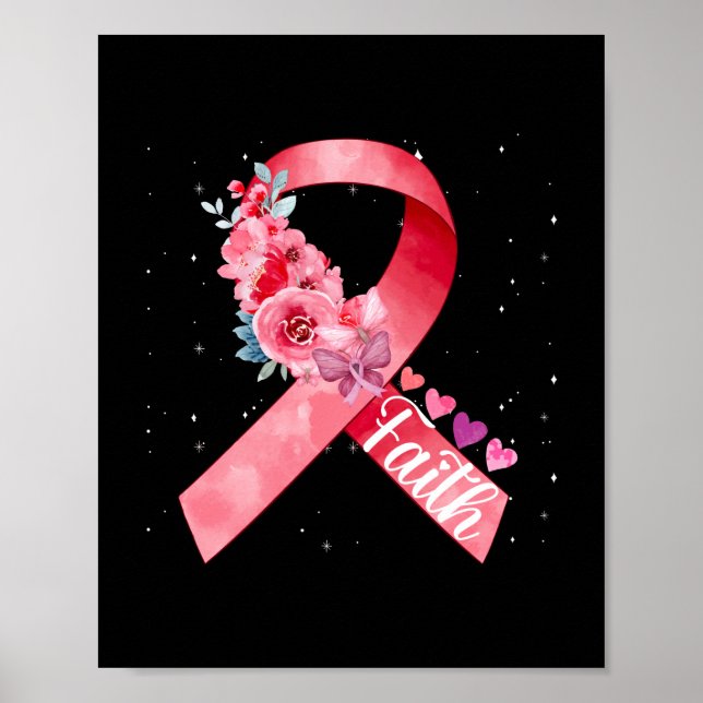 Breast Cancer Awareness Pink Ribbon Poster (Front)