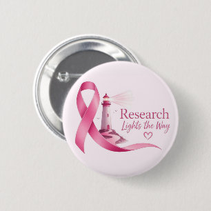 Breast Cancer Awareness Pink Ribbon Research 2 Inch Round Button