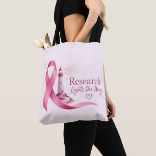 Breast Cancer Awareness Pink Ribbon Research Tote Bag