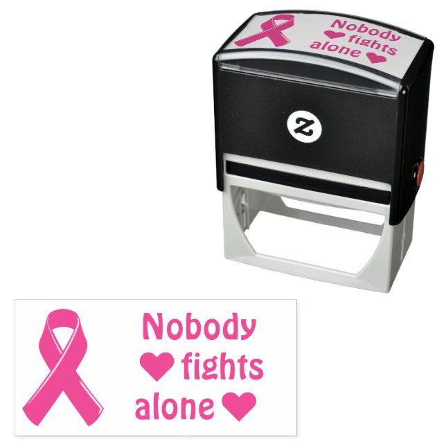 Breast Cancer Awareness Pink Ribbon Self-inking Stamp (In Situ)