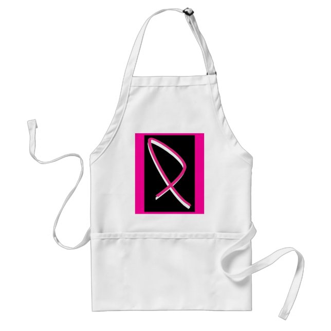 Breast Cancer Awareness Pink Ribbon Standard Apron (Front)