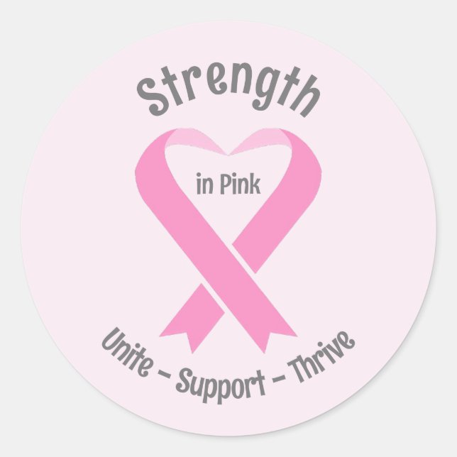 Breast Cancer Awareness Pink Ribbon Sticker (Front)
