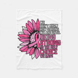 Breast Cancer Awareness Pink Ribbon Sunflower Fleece Blanket