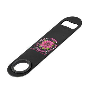 Breast Cancer Awareness Pink Ribbon Sunflower Hope Bar Key