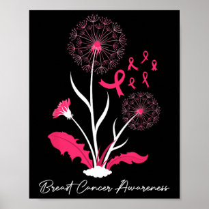 Breast Cancer Awareness Pink Ribbon Support Gift Poster