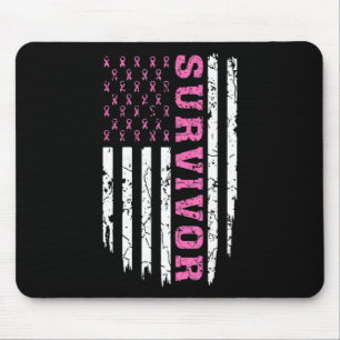 Breast Cancer Awareness Pink Ribbon Survivor Ameri Mouse Pad