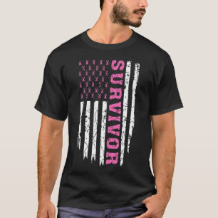 Breast Cancer Awareness Pink Ribbon Survivor Ameri T-Shirt