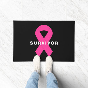 Breast Cancer Awareness Pink Ribbon Survivor Doormat