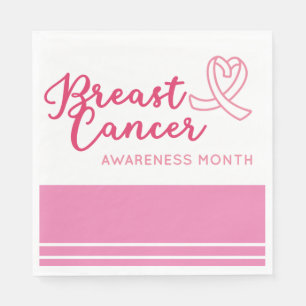 Breast Cancer Awareness Pink ribbon themed Napkin