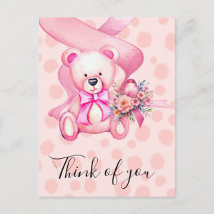 Breast Cancer Awareness Pink Ribbon think of you Postcard