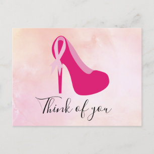 Breast Cancer Awareness Pink Ribbon think of you Postcard
