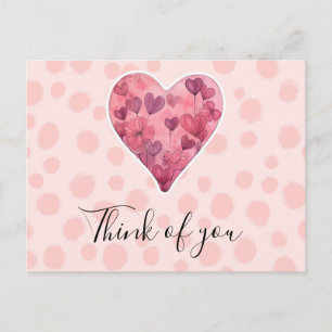 Breast Cancer Awareness Pink Ribbon think of you Postcard