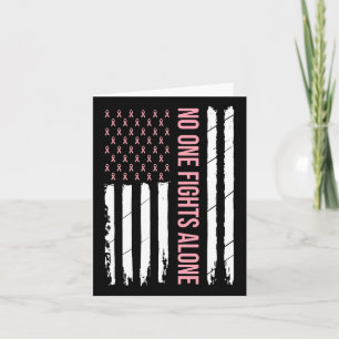 Breast Cancer Awareness Pink Ribbon Usa American F Card