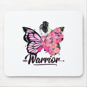 Breast Cancer Awareness Pink Ribbons Butterfly  Mouse Pad