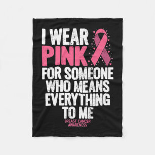 Breast Cancer Awareness Pink Ribbons In October We Fleece Blanket