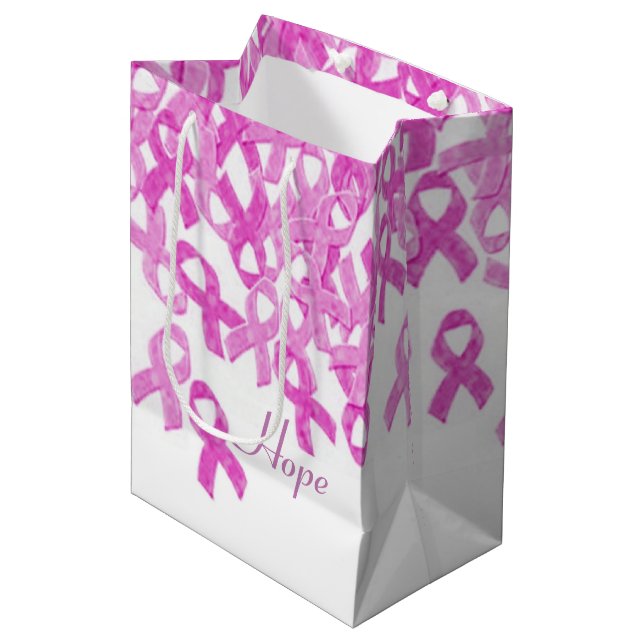 Breast Cancer Awareness Pink Velvet Ribbon Bag 2 (Front Angled)