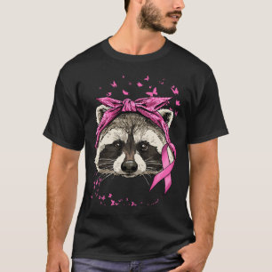 Breast Cancer Awareness Raccoon Pink Ribbon Cancer T-Shirt