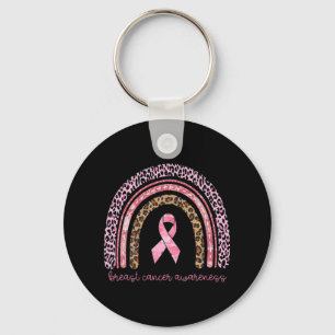 Breast Cancer Awareness Rainbow In October We Wear Keychain