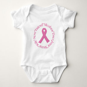 Breast cancer awareness ribbon baby bodysuit