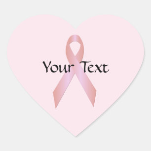 Breast Cancer Awareness Ribbon Heart Sticker 2