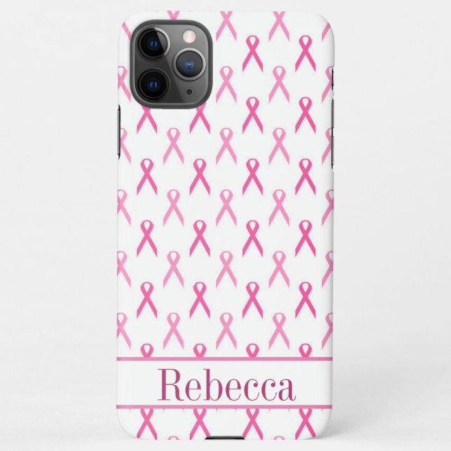 Breast Cancer Awareness Ribbon iPhone Case (Back)