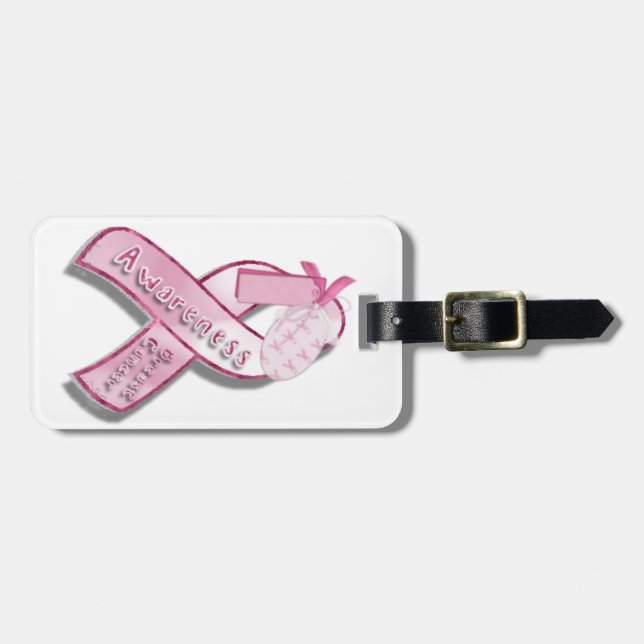 Breast Cancer awareness ribbon Luggage Tag (Front Horizontal)