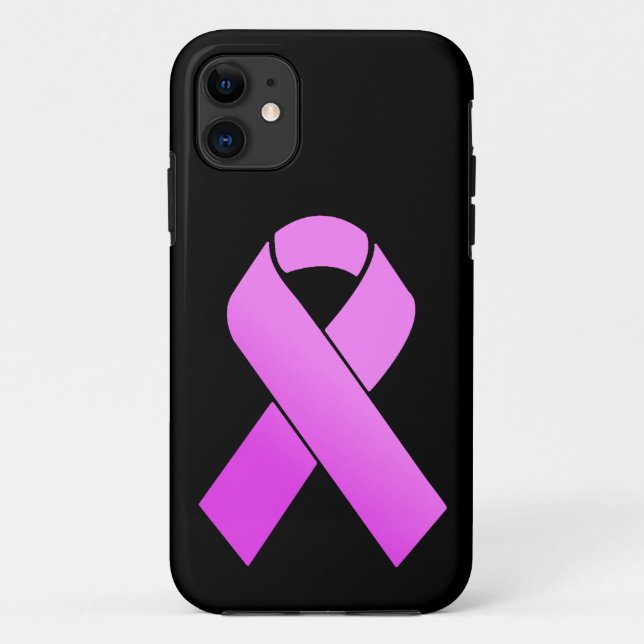 Breast Cancer Awareness Ribbon on Silhouette Case-Mate iPhone Case (Back)