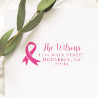 Breast Cancer Awareness Ribbon Return Address