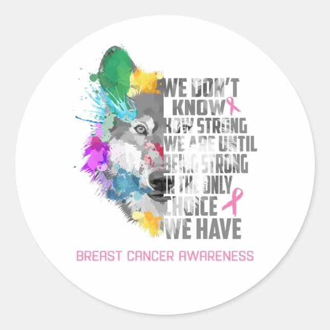 Breast Cancer Awareness Ribbon Support Gifts Classic Round Sticker (Front)