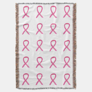 Breast Cancer Awareness Ribbon Throw Blanket