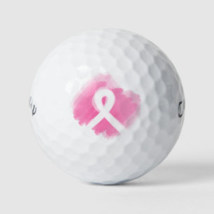 Breast Cancer Awareness Ribbon Watercolor  Golf Balls