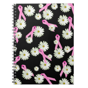 Breast Cancer Awareness Ribbons and Daisies Notebook
