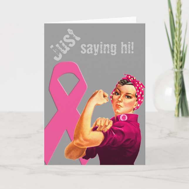 Breast Cancer Awareness Rosie the Riveter Card (Front)